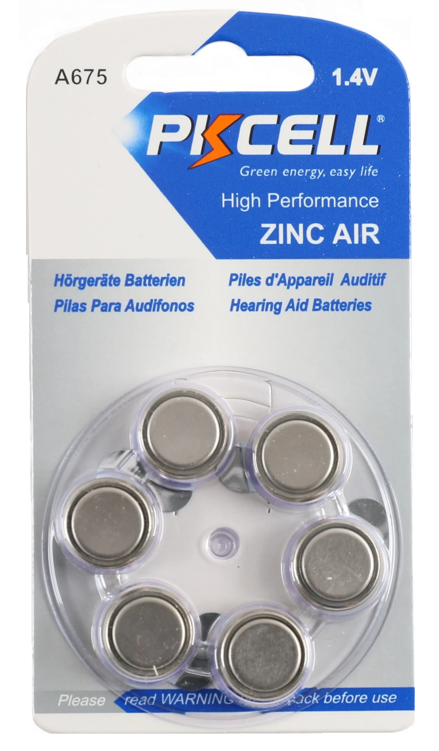 Hearing Aid Batteries 675 (Blue) (Pack of 6)