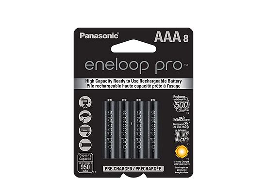Eneloop Pro 8-pack AA High Capacity Ni-MH Rechargeable Batteries BK4HCCA8BA